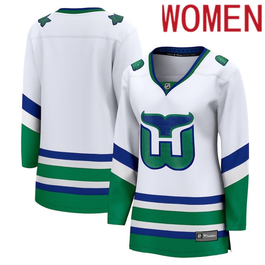 Women Carolina Hurricanes Fanatics Branded White Whalers Premier Breakaway NHL Jersey->nfl hats->Sports Caps